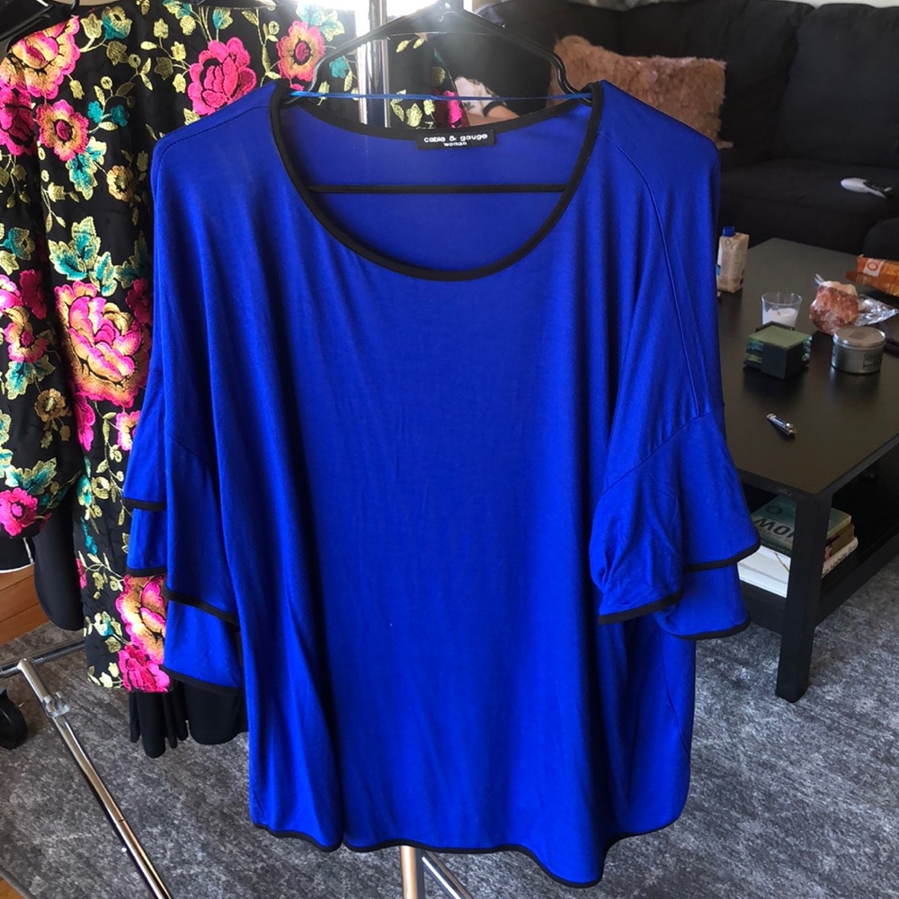 Blue Cable & Gauge Blouse
